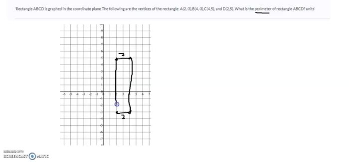 Rectangle abcd is graphed in the coordinate plane