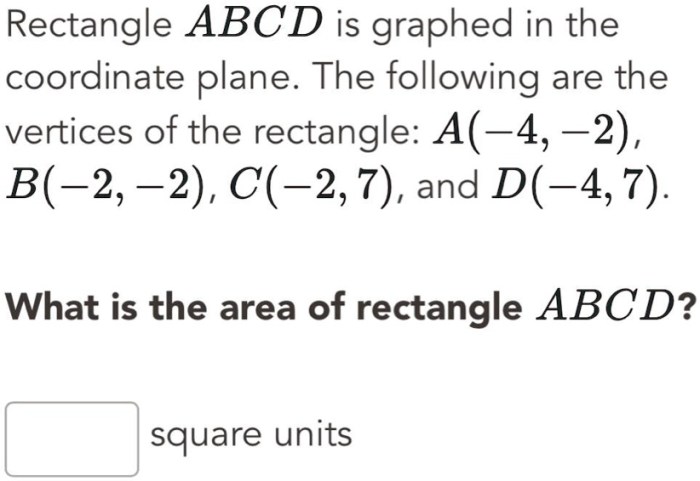 Rectangle abcd is graphed in the coordinate plane